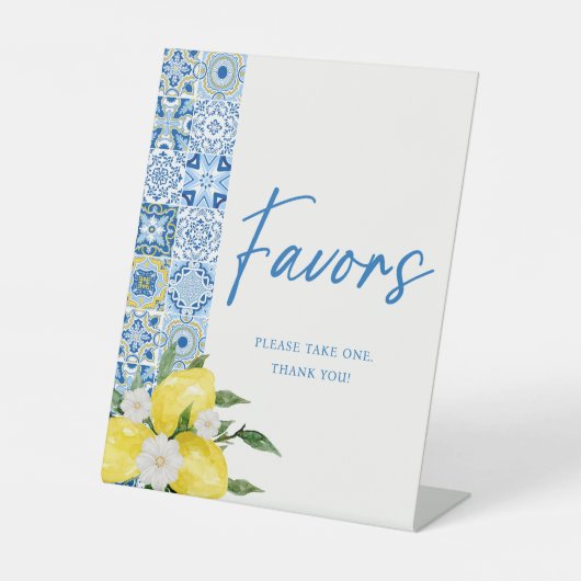 Elegant citroen Italiaans Baby shower geeft de voo Reclamebord Met Voetstuk (Voorkant)