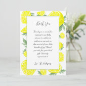 Elegant citroenen Baby shower Bedankkaart (Staand voorkant)