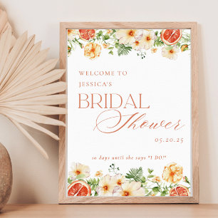Elegant Citrus Bloem Bruidsfeest Verwelkomingsbord Poster