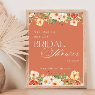 Elegant Citrus Bloem Bruidsfeest Verwelkomingsbord Poster