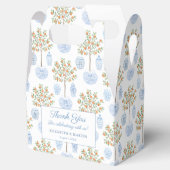 Elegant Citrus Blue White China Weddenschap Bedank Bedankdoosjes (Geopend)