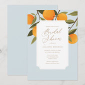 Elegant Citrus Botanical Bridal Shower Invitation Kaart (Voorkant / Achterkant)