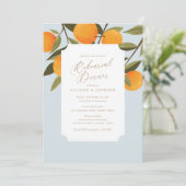 Elegant Citrus Botanical Rehearsal Dinner Invitati Kaart (Staand voorkant)