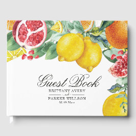 Elegant Citrus Botanical Wedding Guest Book Gastenboek