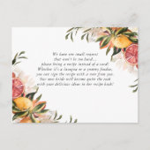 Elegant Citrus Botanische Vrijgezellenfeest Recipe Briefkaart (Voorkant)