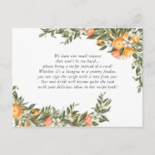 Elegant Citrus Botanische Vrijgezellenfeest Recipe Briefkaart (Voorkant)
