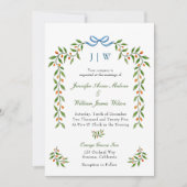 Elegant Citrus en greenery Monogrammed Wedding Kaart (Voorkant)