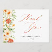 Elegant Citrus Floral Vrijgezellenfeest Bedankkaart (Voorkant)