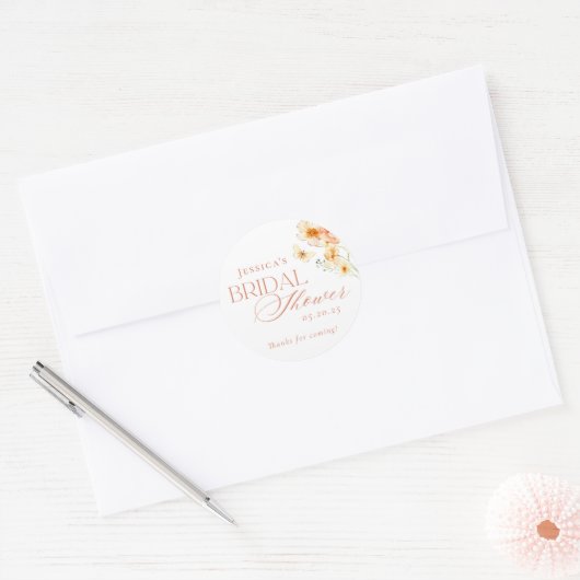 Elegant Citrus Floral Vrijgezellenfeest Ronde Sticker (Envelop)