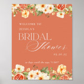 Elegant Citrus Floral Vrijgezellenfeest Welkomstbo Poster (Voorkant)