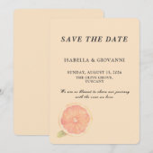 Elegant Citrus Grapefruit Wedding Save the Date Kaart (Voorkant / Achterkant)
