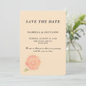 Elegant Citrus Grapefruit Wedding Save the Date Kaart (Staand voorkant)