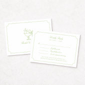 Elegant Citrus Green Double Frame Wedding RSVP Car Kaartje