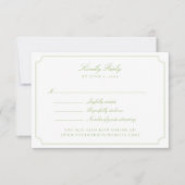 Elegant Citrus Green Double Frame Wedding RSVP Car Kaartje (Voorkant)