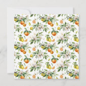 Elegant Citrus Lemon Sinaasappel Vrijgezellenfeest Kaart (Achterkant)