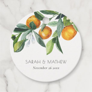 Elegant Citrus Oranje Botanical Boho Wedding Bedankjes Labels