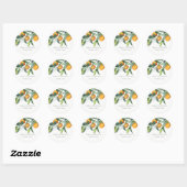 Elegant Citrus Oranje Botanical Boho Wedding Ronde Sticker (Vel)