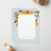 Elegant Citrus Oranje - Speciaal papier Notitiekaartje (Voorkant / Achterkant in situ)