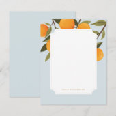 Elegant Citrus Oranje - Speciaal papier Notitiekaartje (Voorkant / Achterkant)