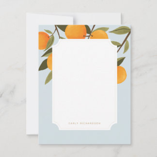 Elegant Citrus Oranje - Speciaal papier Notitiekaartje