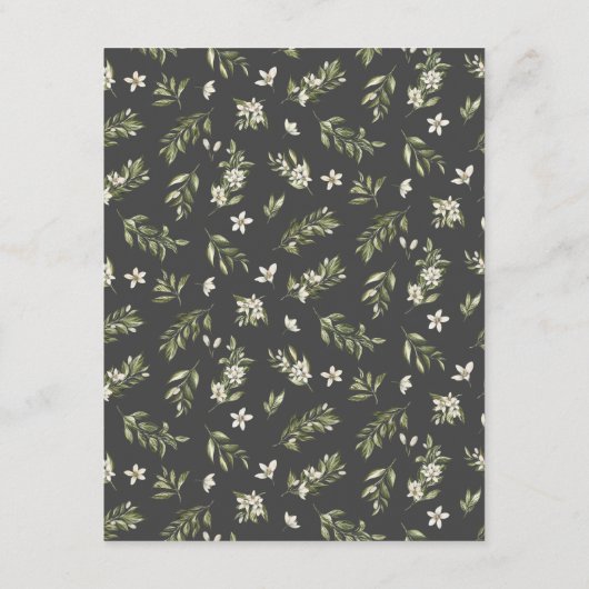 Elegant Citrus Orchard Boho Wedding Guest Details Informatiekaartje (Achterkant)