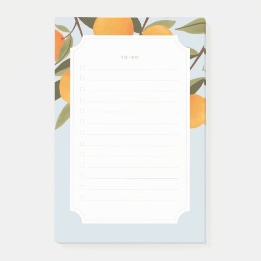 Elegant Citrus Sinaasappel om lijst op te stellen Post-it® Notes (Voorkant)