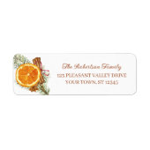 Elegant Citrus Spice Christmas Retouradres Etiket (Voorkant)