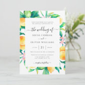 Elegant Citrus Wedding Invitations Kaart (Staand voorkant)