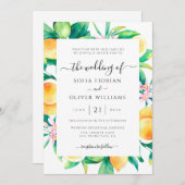Elegant Citrus Wedding Invitations Kaart (Voorkant / Achterkant)