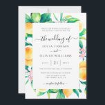 Elegant Citrus Wedding Invitations Kaart<br><div class="desc">De elegante en  waterverf citroentrouwuitnodiging is voorzien van prachtige waterverf citroenen en groenmakerij. Pas je aan met je speciale gegevens.</div>