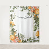 Elegant Citrus Wedding Photo Booth Backdrop Wandkleed (Voorkant)
