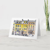 Elegant City Brownstone Hand-Drawn Pen en inkt Kaart (Voorkant)