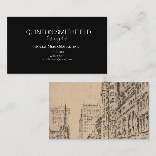 Elegant  City Street Visitekaartje (Voorkant / Achterkant)