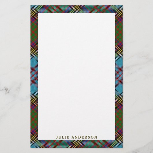 Elegant Clan Anderson Tartan Pset Briefpapier (Voorkant)