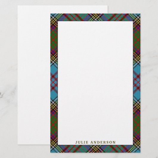 Elegant Clan Anderson Tartan Pset Briefpapier (Voorkant / Achterkant)