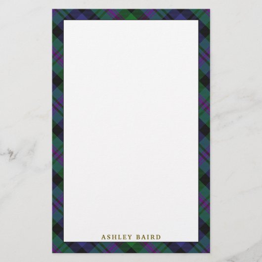 Elegant Clan Baird Tartan Pset Briefpapier (Voorkant)