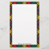 Elegant Clan Buchanan Tartan Pset Briefpapier (Voorkant)