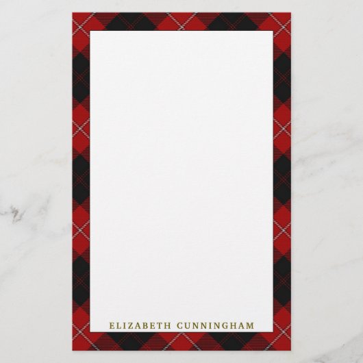 Elegant Clan Cunningham Tartan Plaid Briefpapier (Voorkant)