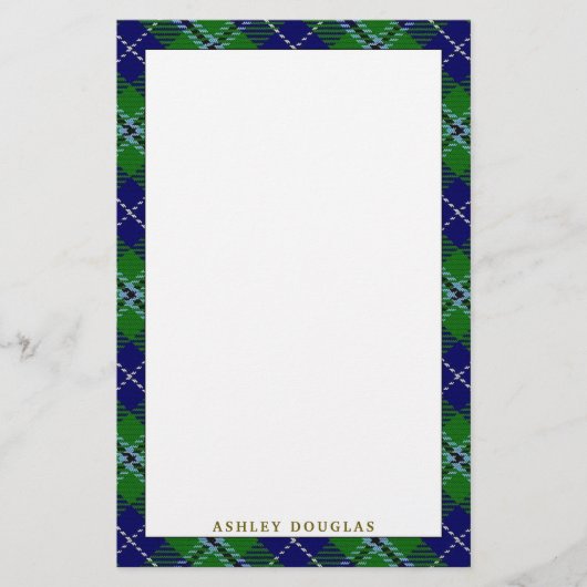 Elegant Clan Douglas Tartan Briefpapier (Voorkant)