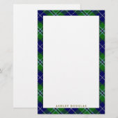 Elegant Clan Douglas Tartan Briefpapier (Voorkant / Achterkant)