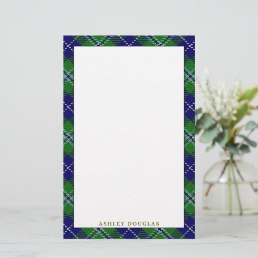 Elegant Clan Douglas Tartan Briefpapier (Staand voorkant)