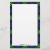 Elegant Clan Forbes Tartan Pset Briefpapier (Voorkant)