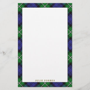 Elegant Clan Forbes Tartan Pset Briefpapier