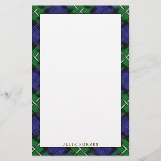 Elegant Clan Forbes Tartan Pset Briefpapier (Voorkant)