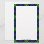 Elegant Clan Forbes Tartan Pset Briefpapier (Voorkant / Achterkant)