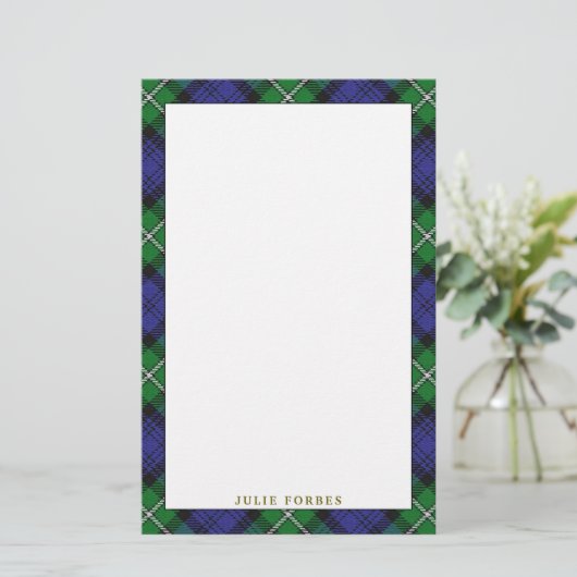 Elegant Clan Forbes Tartan Pset Briefpapier (Staand voorkant)