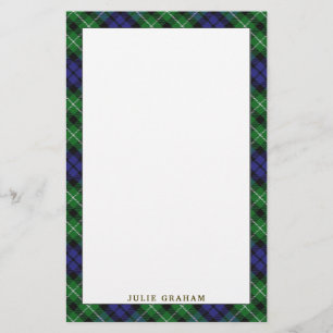 Elegant Clan Graham Tartan Pset Briefpapier