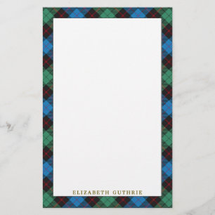 Elegant Clan Guthrie Tartan Pset Briefpapier