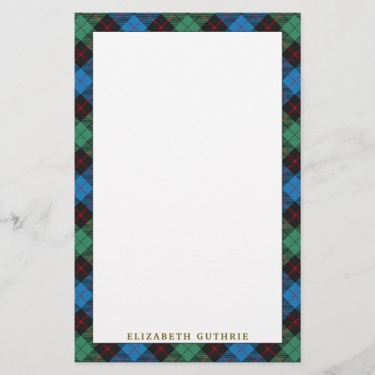 Elegant Clan Guthrie Tartan Pset Briefpapier (Voorkant)