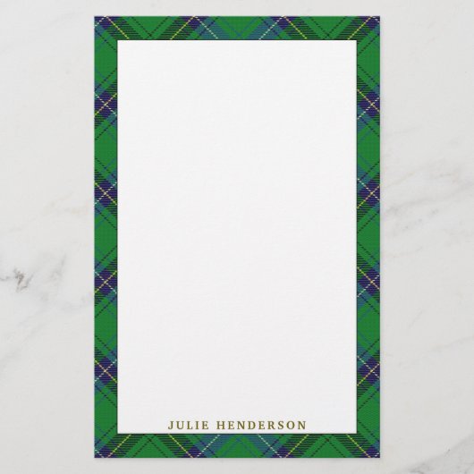 Elegant Clan Henderson Tartan Pset Briefpapier (Voorkant)